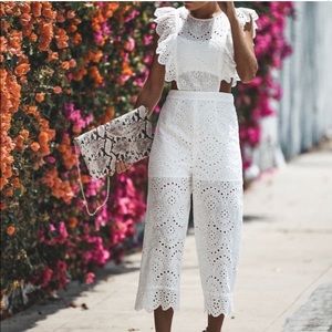 White Eyelet Jumpsuit